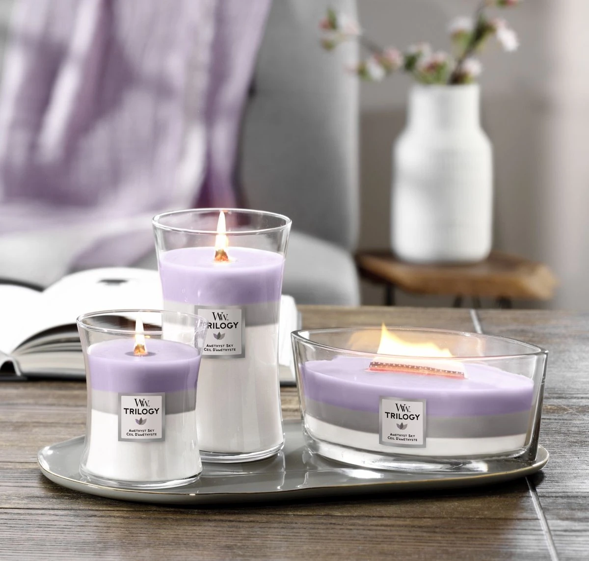 WoodWick Trilogy Hourglass Medium - Amethyst Sky 6 WoodWick Trilogy Hourglass Medium - Amethyst Sky - Afbeelding 4
