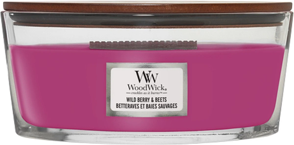 WoodWick Geurkaars Ellipse Wild Berry & Beets - 9 Cm / 19 Cm 3 WoodWick Geurkaars Ellipse Wild Berry & Beets - 9 Cm / 19 Cm