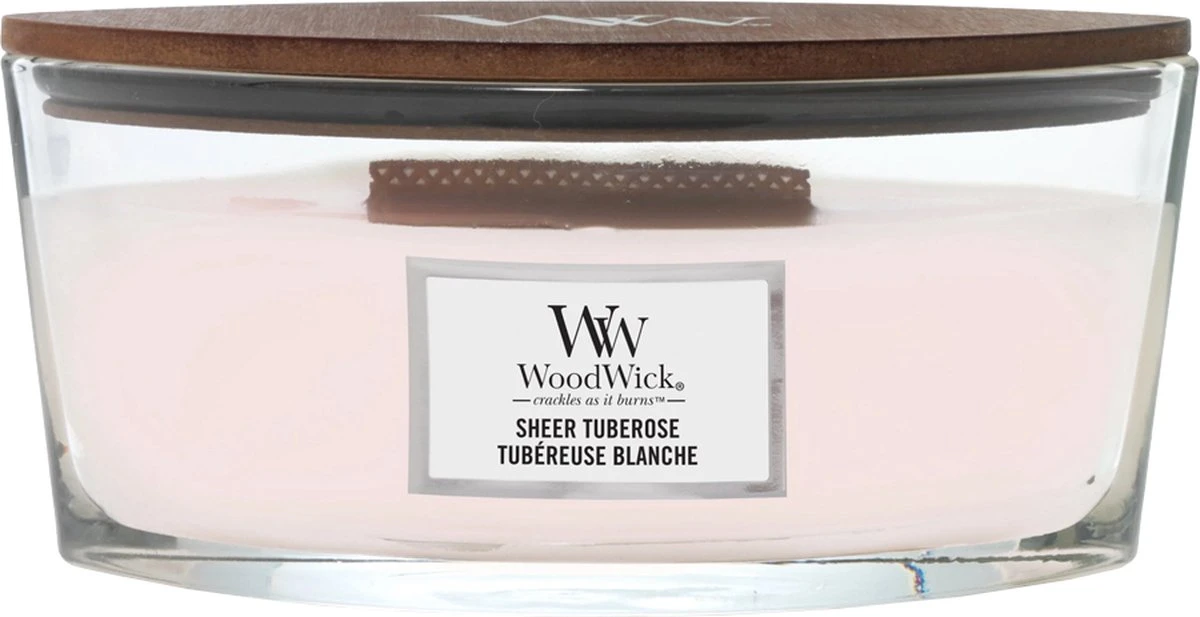 WoodWick Geurkaars Sheer Tuberose Ellipse Candle 6 WoodWick Geurkaars Sheer Tuberose Ellipse Candle - Afbeelding 4