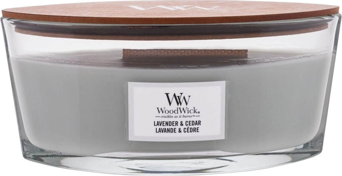 WoodWick Heartwick Flame Ellipse Geurkaars - Lavender & Cedar 9 WoodWick Heartwick Flame Ellipse Geurkaars - Lavender & Cedar - Afbeelding 7