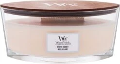 WoodWick Heartwick Flame Ellipse Geurkaars - White Honey -WoodWick 1200x640