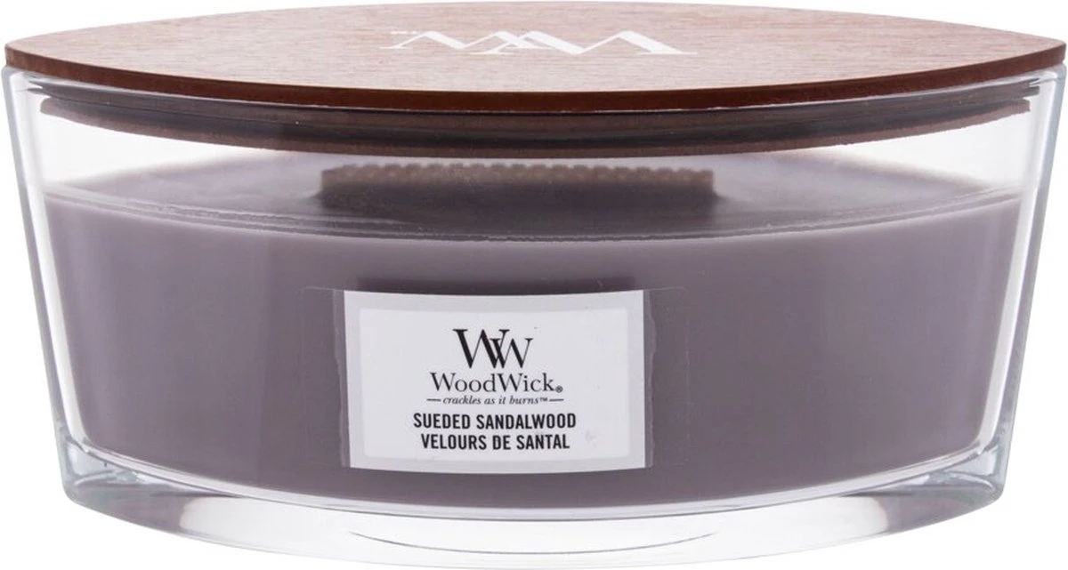 WoodWick Heartwick Flame Ellipse Geurkaars - Sueded Sandalwood 4 WoodWick Heartwick Flame Ellipse Geurkaars - Sueded Sandalwood - Afbeelding 2