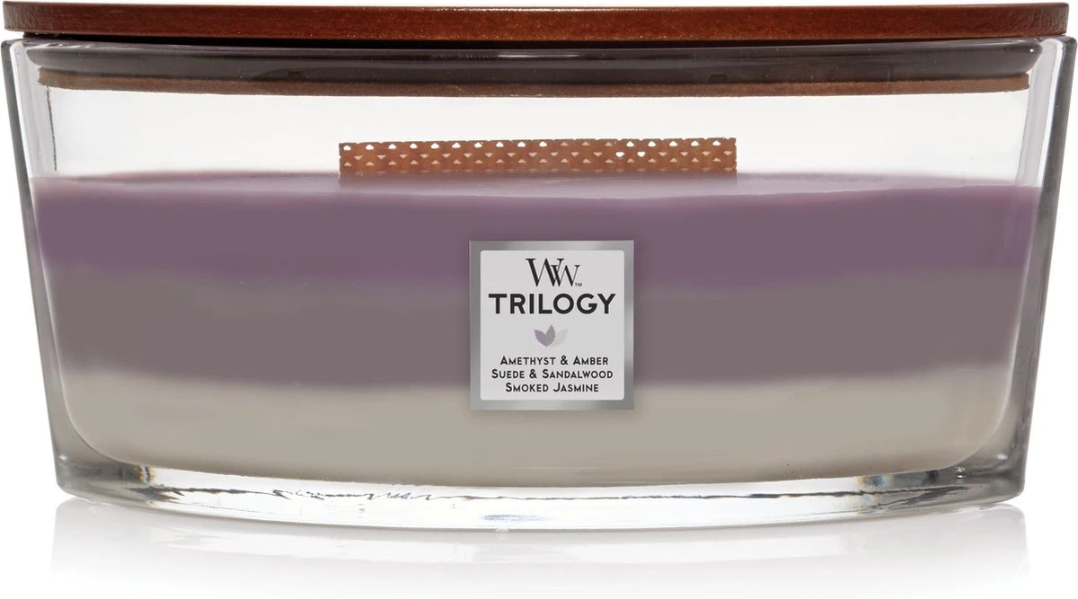 WoodWick Trilogy Heartwick Ellipse Geurkaars - Amethyst Sky 7 WoodWick Trilogy Heartwick Ellipse Geurkaars - Amethyst Sky - Afbeelding 5