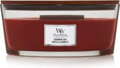 WoodWick Heartwick Flame Ellipse Geurkaars - Cinnamon Chai