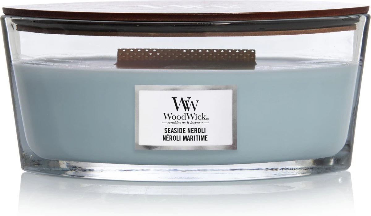 WoodWick Heartwick Flame Ellipse Geurkaars - Seaside Neroli 3 WoodWick Heartwick Flame Ellipse Geurkaars - Seaside Neroli