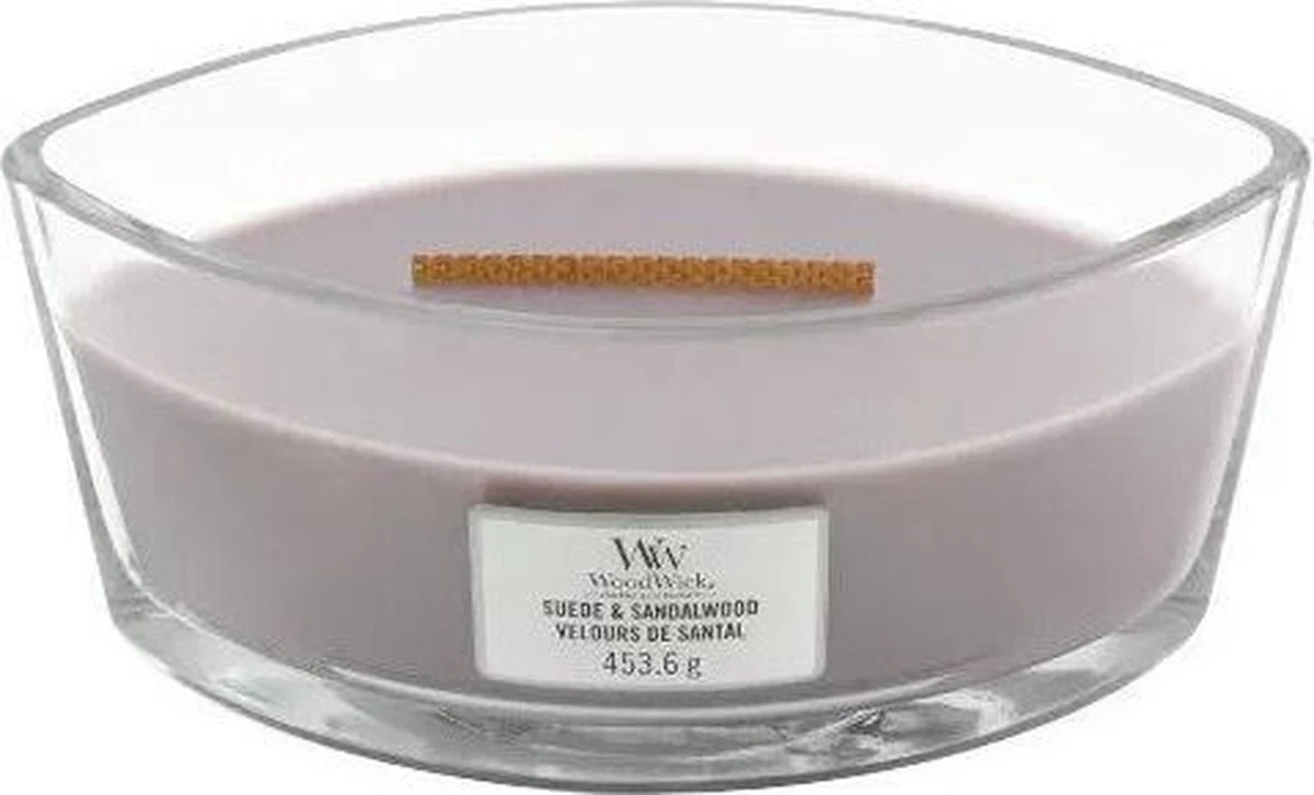 WoodWick Heartwick Flame Ellipse Geurkaars - Sueded Sandalwood 5 WoodWick Heartwick Flame Ellipse Geurkaars - Sueded Sandalwood - Afbeelding 3