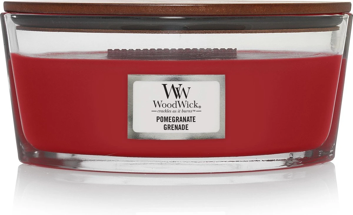 WoodWick Heartwick Flame Ellipse Geurkaars - Pomegranate 3 WoodWick Heartwick Flame Ellipse Geurkaars - Pomegranate