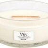 Woodwick Heartwick Flame Ellipse Geurkaars - White Teak