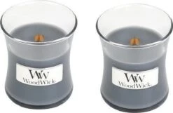 Woodwick Hourglass Mini Geurkaarsen - Evening Onyx - 2 Stuks
