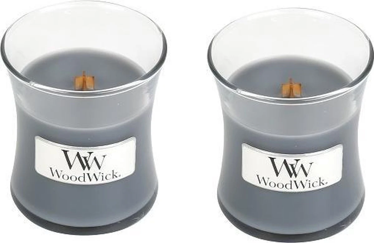 Woodwick Hourglass Mini Geurkaarsen - Evening Onyx - 2 Stuks 3 Woodwick Hourglass Mini Geurkaarsen - Evening Onyx - 2 Stuks