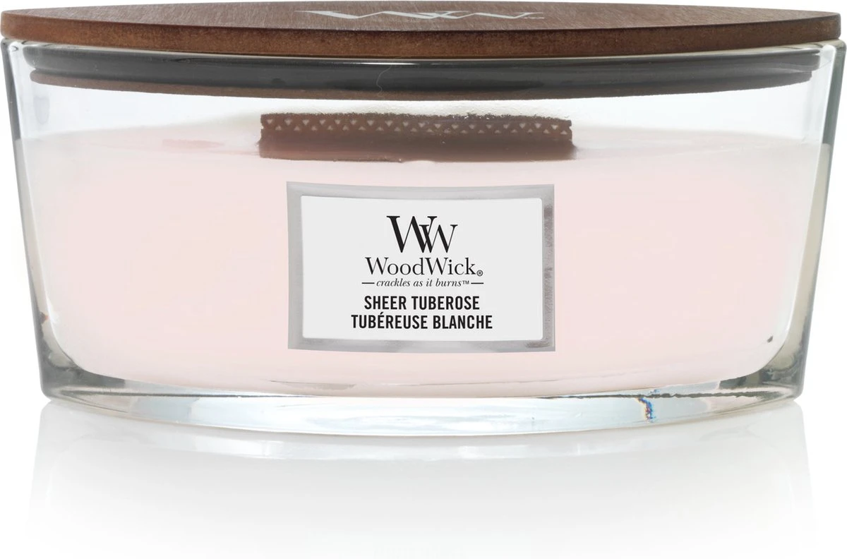 WoodWick Geurkaars Sheer Tuberose Ellipse Candle 3 WoodWick Geurkaars Sheer Tuberose Ellipse Candle