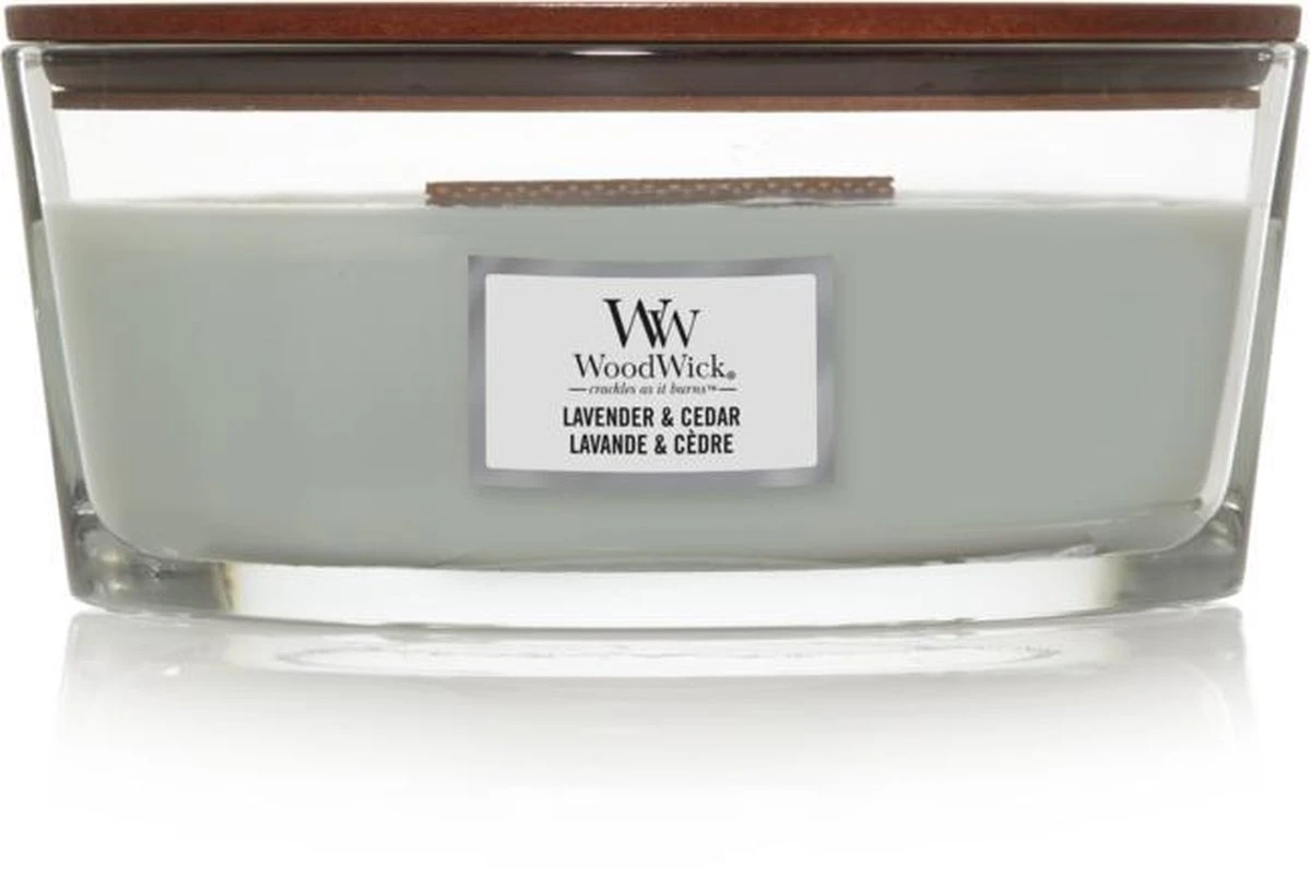 WoodWick Heartwick Flame Ellipse Geurkaars - Lavender & Cedar 8 WoodWick Heartwick Flame Ellipse Geurkaars - Lavender & Cedar - Afbeelding 6