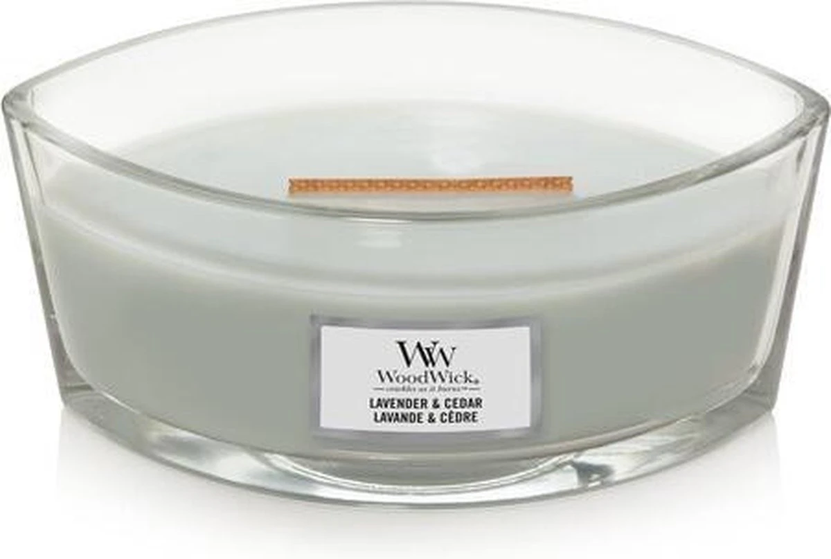 WoodWick Heartwick Flame Ellipse Geurkaars - Lavender & Cedar 7 WoodWick Heartwick Flame Ellipse Geurkaars - Lavender & Cedar - Afbeelding 5