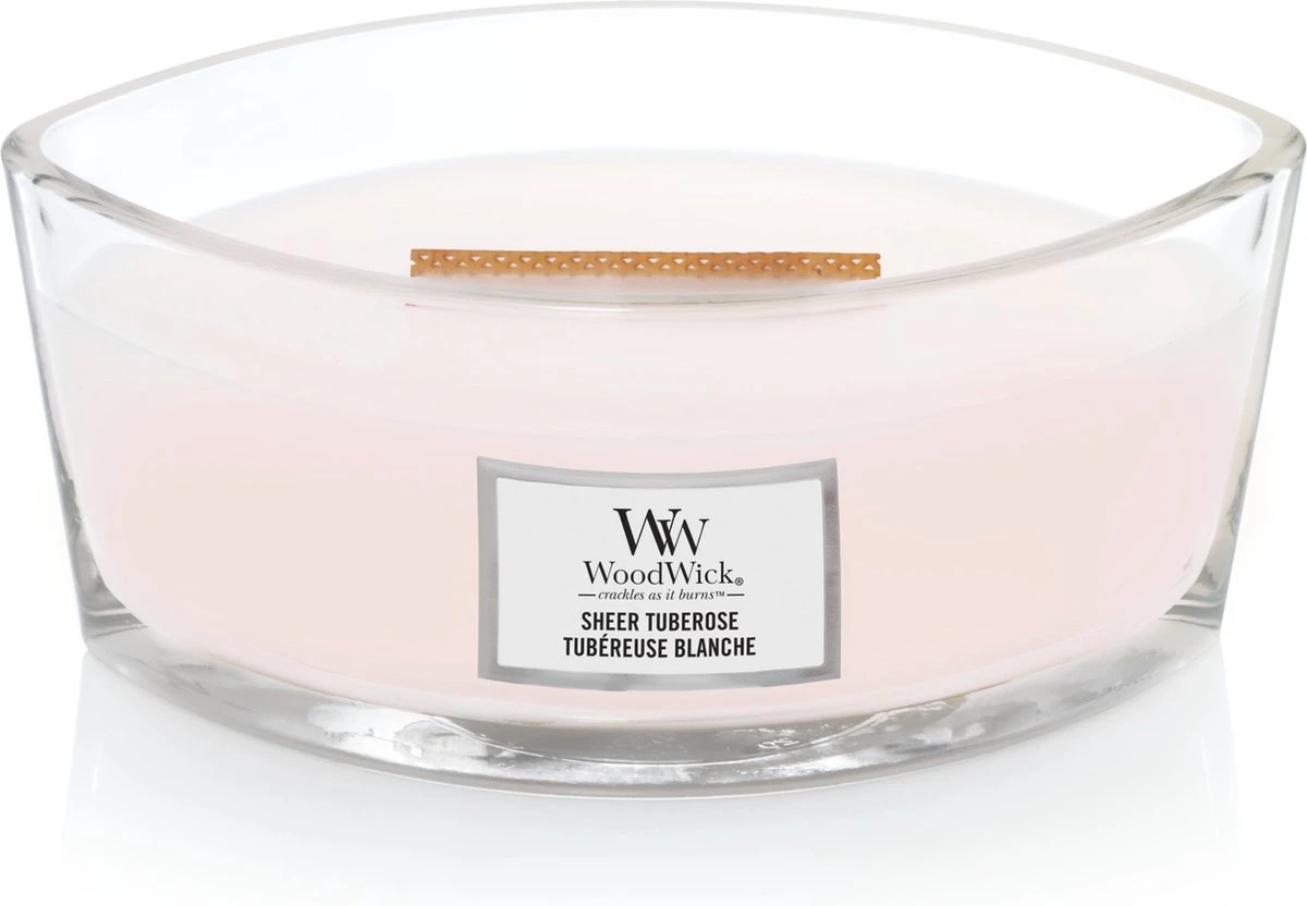 WoodWick Geurkaars Sheer Tuberose Ellipse Candle 4 WoodWick Geurkaars Sheer Tuberose Ellipse Candle - Afbeelding 2