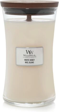 WoodWick Hourglass Large Geurkaars - White Honey