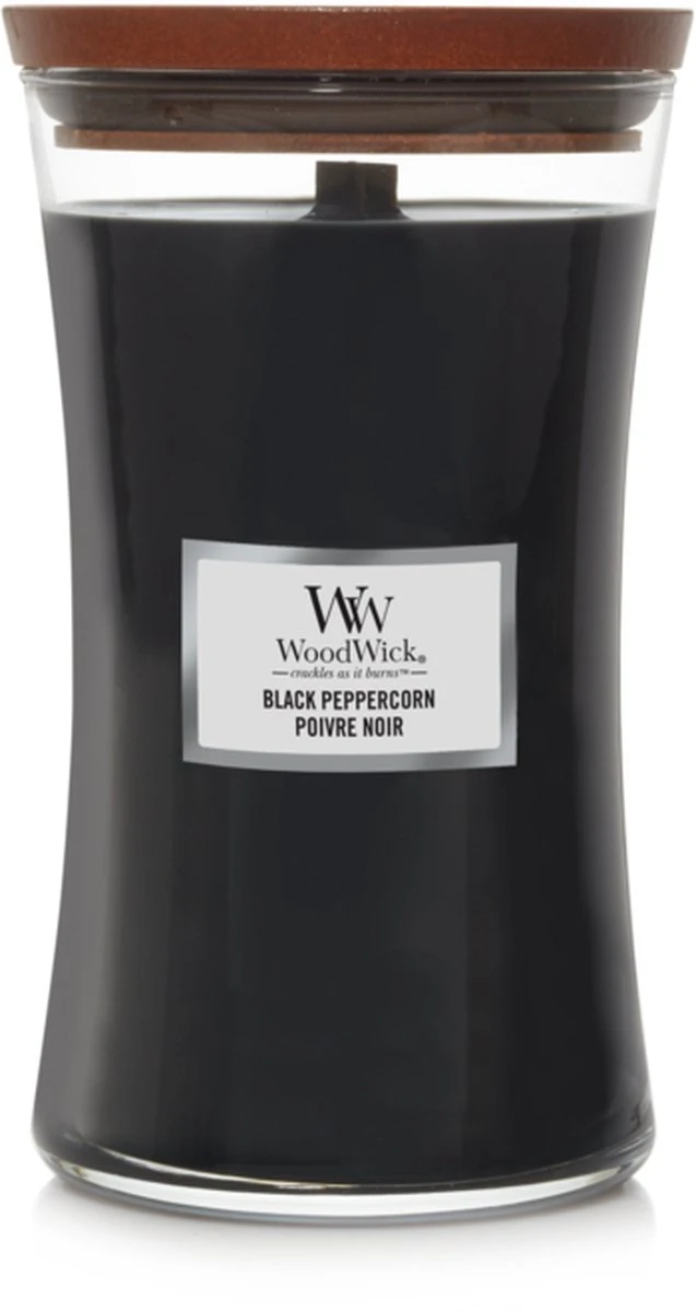 WoodWick Hourglass Large Geurkaars - Black Peppercorn 5 WoodWick Hourglass Large Geurkaars - Black Peppercorn - Afbeelding 3