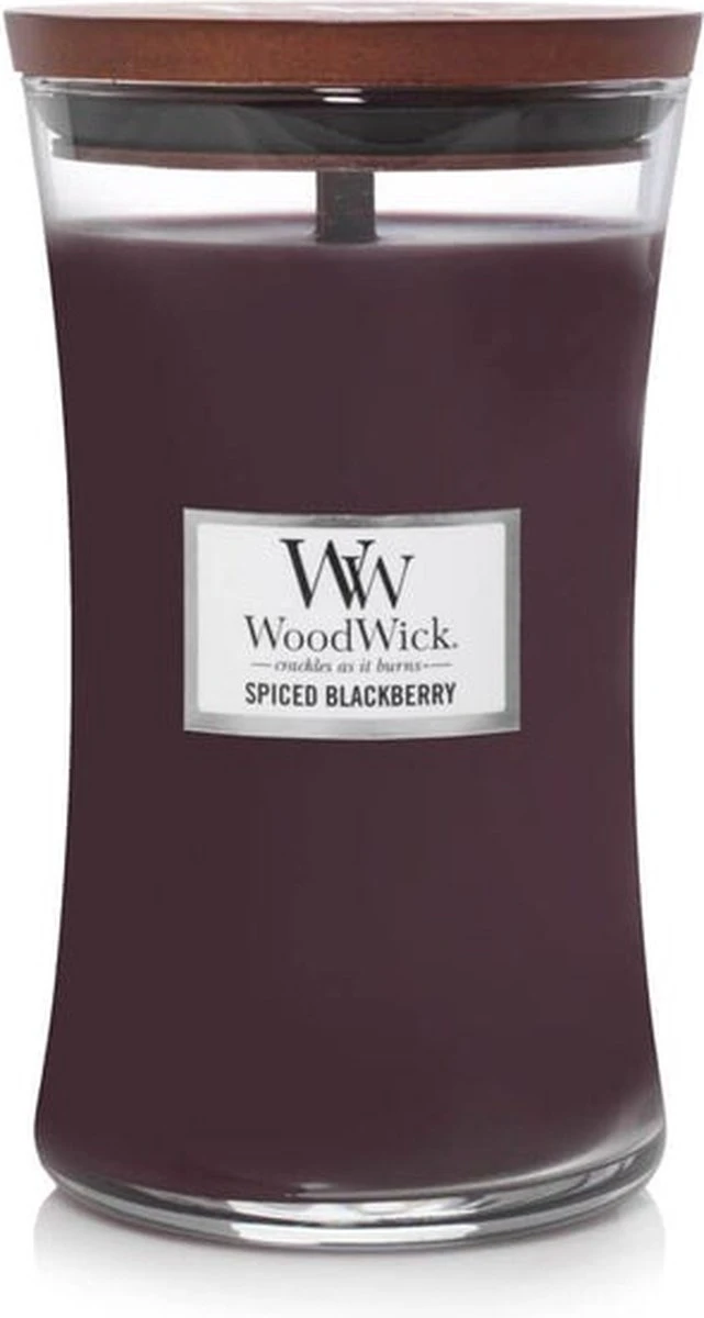 WoodWick Hourglass Large Geurkaars - Spiced Blackberry 5 WoodWick Hourglass Large Geurkaars - Spiced Blackberry - Afbeelding 3