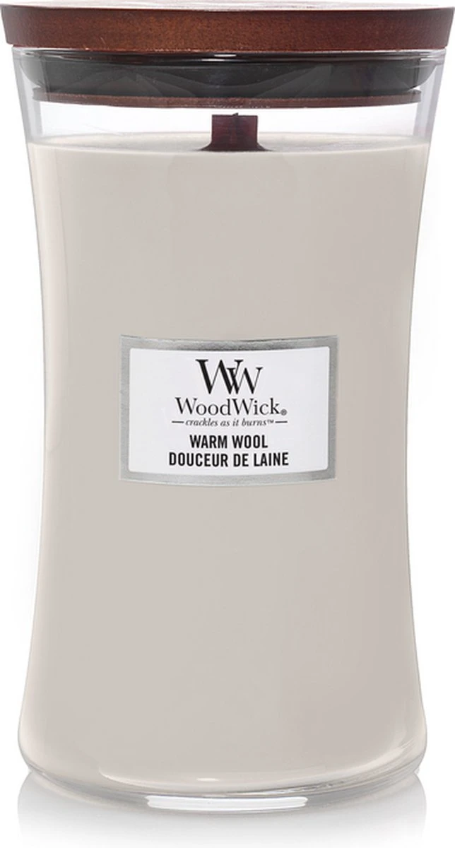 WoodWick Geurkaars Large Warm Wool - 18 Cm / ø 10 Cm 3 WoodWick Geurkaars Large Warm Wool - 18 Cm / ø 10 Cm