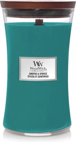 WoodWick Hourglass Large Geurkaars - Juniper & Spruce
