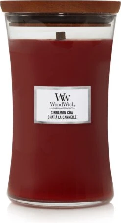 WoodWick Hourglass Large Geurkaars - Cinnamon Chai