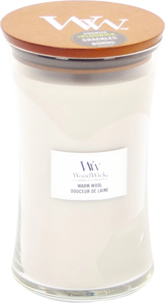 WoodWick Geurkaars Large Warm Wool - 18 Cm / ø 10 Cm 6 WoodWick Geurkaars Large Warm Wool - 18 Cm / ø 10 Cm - Afbeelding 4