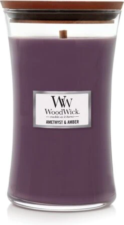 WoodWick Hourglass Large Geurkaars - Amethyst & Amber -WoodWick 663x1200