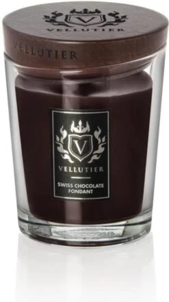 WoodWick Vellutier Geurkaars | Swiss Chocolate Fondant Candle |Medium