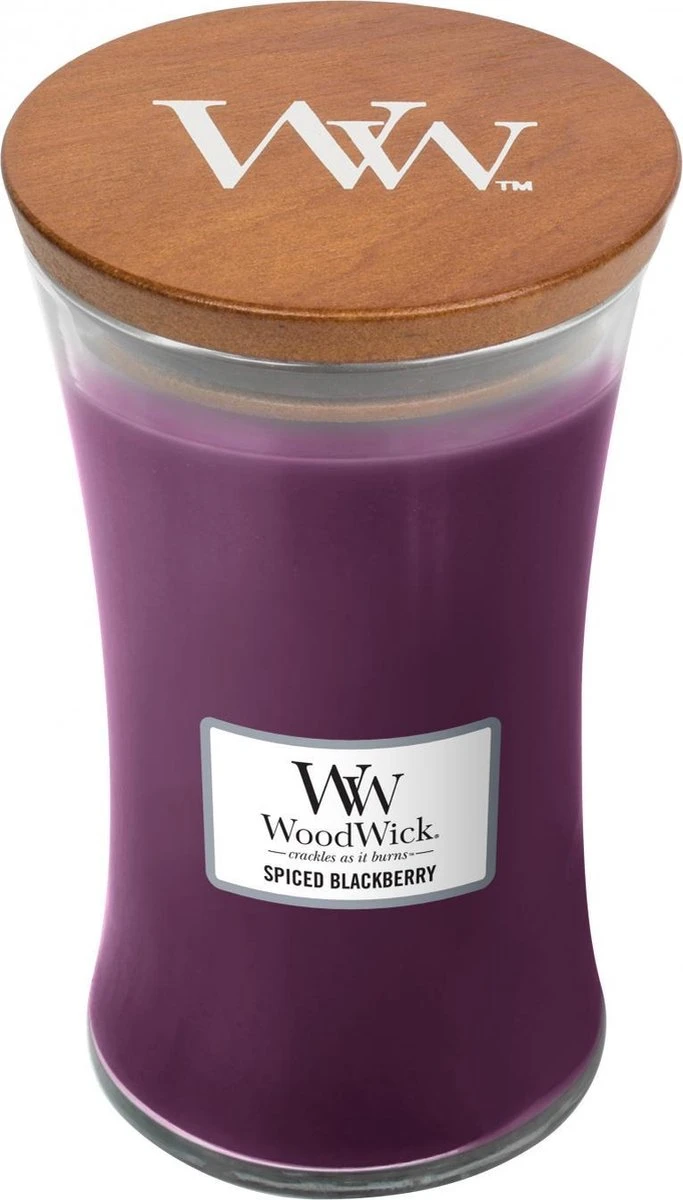 WoodWick Hourglass Large Geurkaars - Spiced Blackberry 4 WoodWick Hourglass Large Geurkaars - Spiced Blackberry - Afbeelding 2