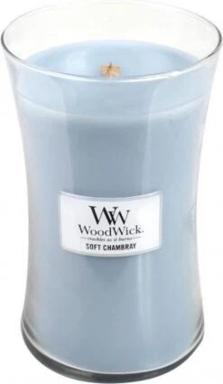 WoodWick Hourglass Large Geurkaars - Soft Chambray -WoodWick 697x1200 3