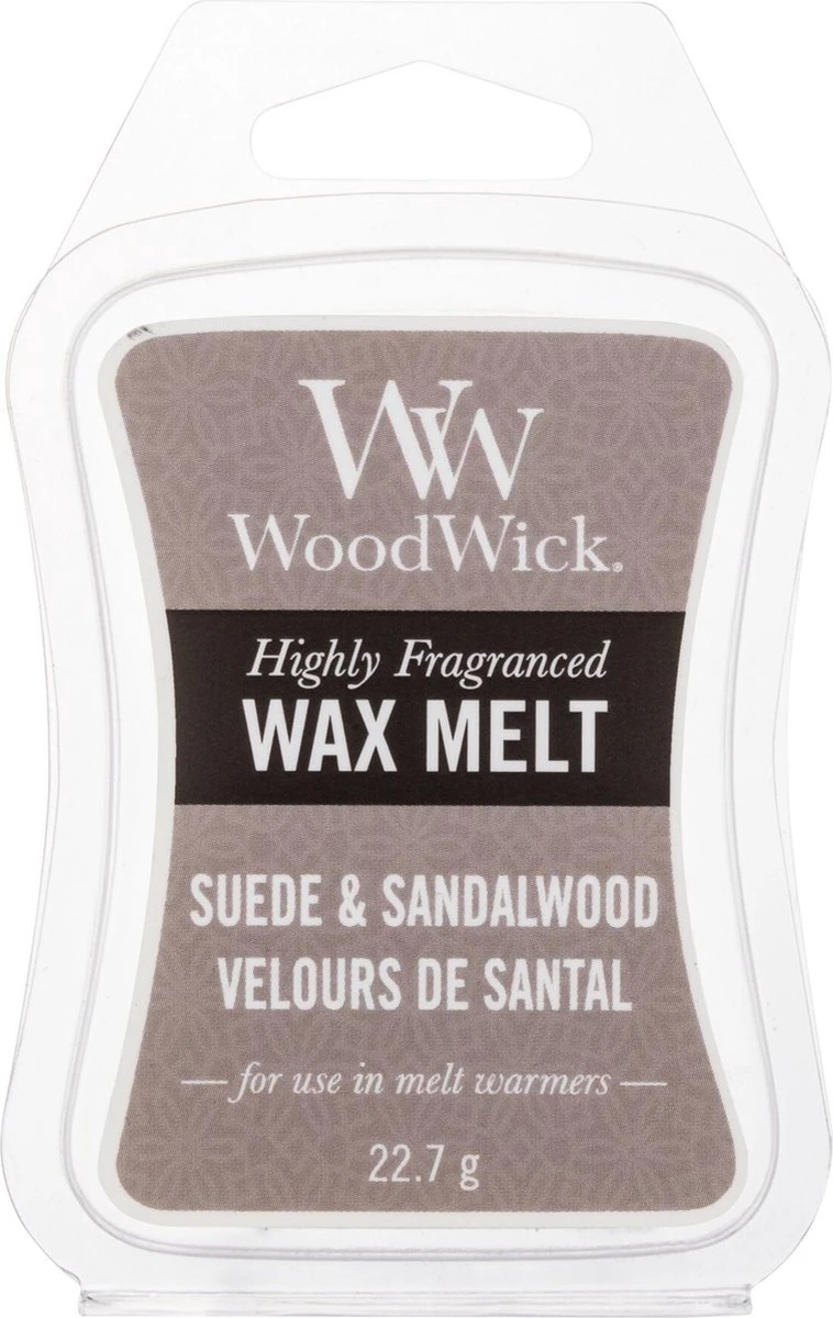 WoodWick Mini Wax Melt Suede & Sandalwood 2 Stuks 4 WoodWick Mini Wax Melt Suede & Sandalwood 2 Stuks - Afbeelding 2