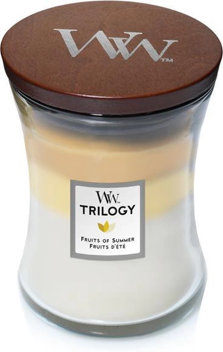 WoodWick Hourglass Medium Trilogy Geurkaars - Fruits Of Summer 6 WoodWick Hourglass Medium Trilogy Geurkaars - Fruits Of Summer - Afbeelding 4
