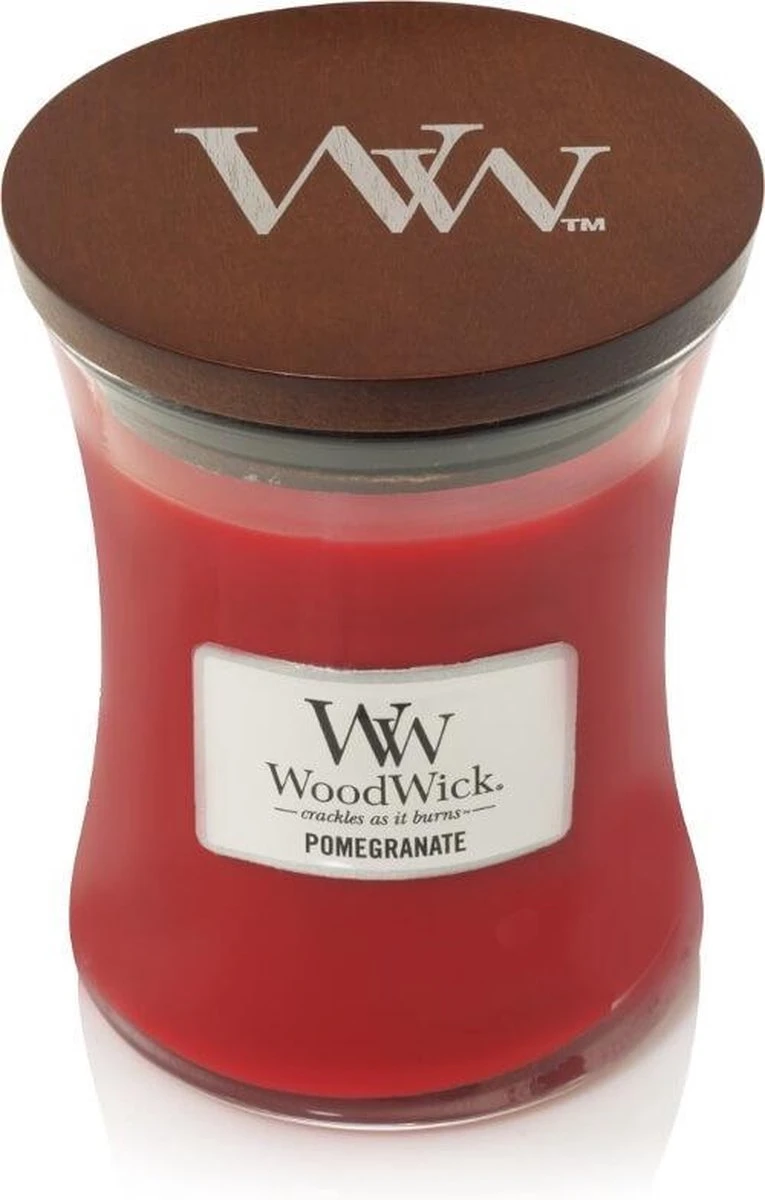 WoodWick Hourglass Medium Geurkaars - Pomegranate 4 WoodWick Hourglass Medium Geurkaars - Pomegranate - Afbeelding 2