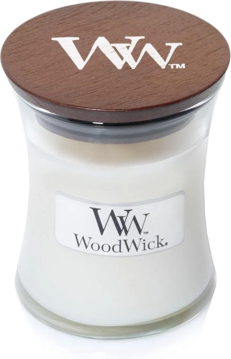 WoodWick Geurkaars Mini White Tea & Jasmine - 8 Cm / ø 7 Cm 4 WoodWick Geurkaars Mini White Tea & Jasmine - 8 Cm / ø 7 Cm - Afbeelding 2