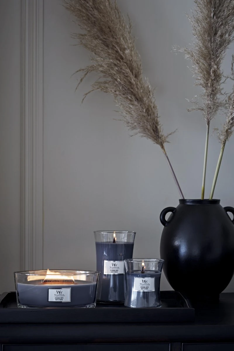 WoodWick Heartwick Flame Ellipse Geurkaars - Evening Onyx 5 WoodWick Heartwick Flame Ellipse Geurkaars - Evening Onyx - Afbeelding 3