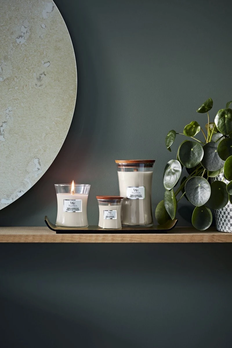 WoodWick Heartwick Ellipse Geurkaars - Tonka & Almond Milk 4 WoodWick Heartwick Ellipse Geurkaars - Tonka & Almond Milk - Afbeelding 2