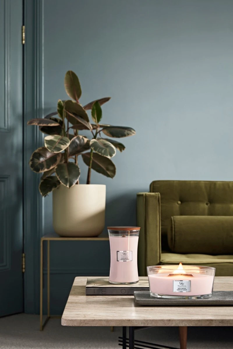 WoodWick Geurkaars Sheer Tuberose Ellipse Candle 5 WoodWick Geurkaars Sheer Tuberose Ellipse Candle - Afbeelding 3