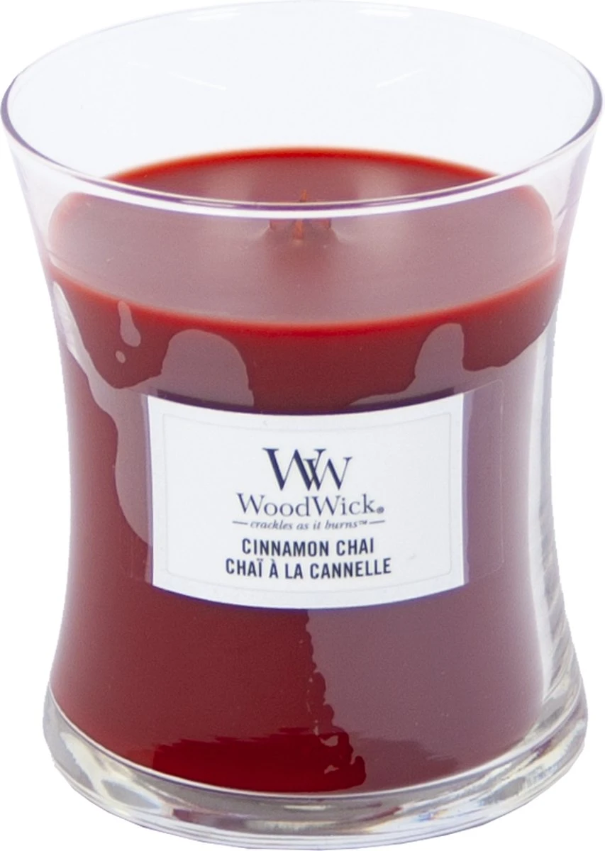 WoodWick Hourglass Medium Geurkaars - Cinnamon Chai 4 WoodWick Hourglass Medium Geurkaars - Cinnamon Chai - Afbeelding 2