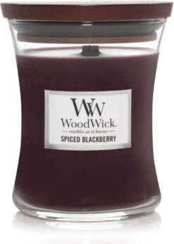 WoodWick Hourglass Medium Geurkaars - Spiced Blackberry -WoodWick 855x1200
