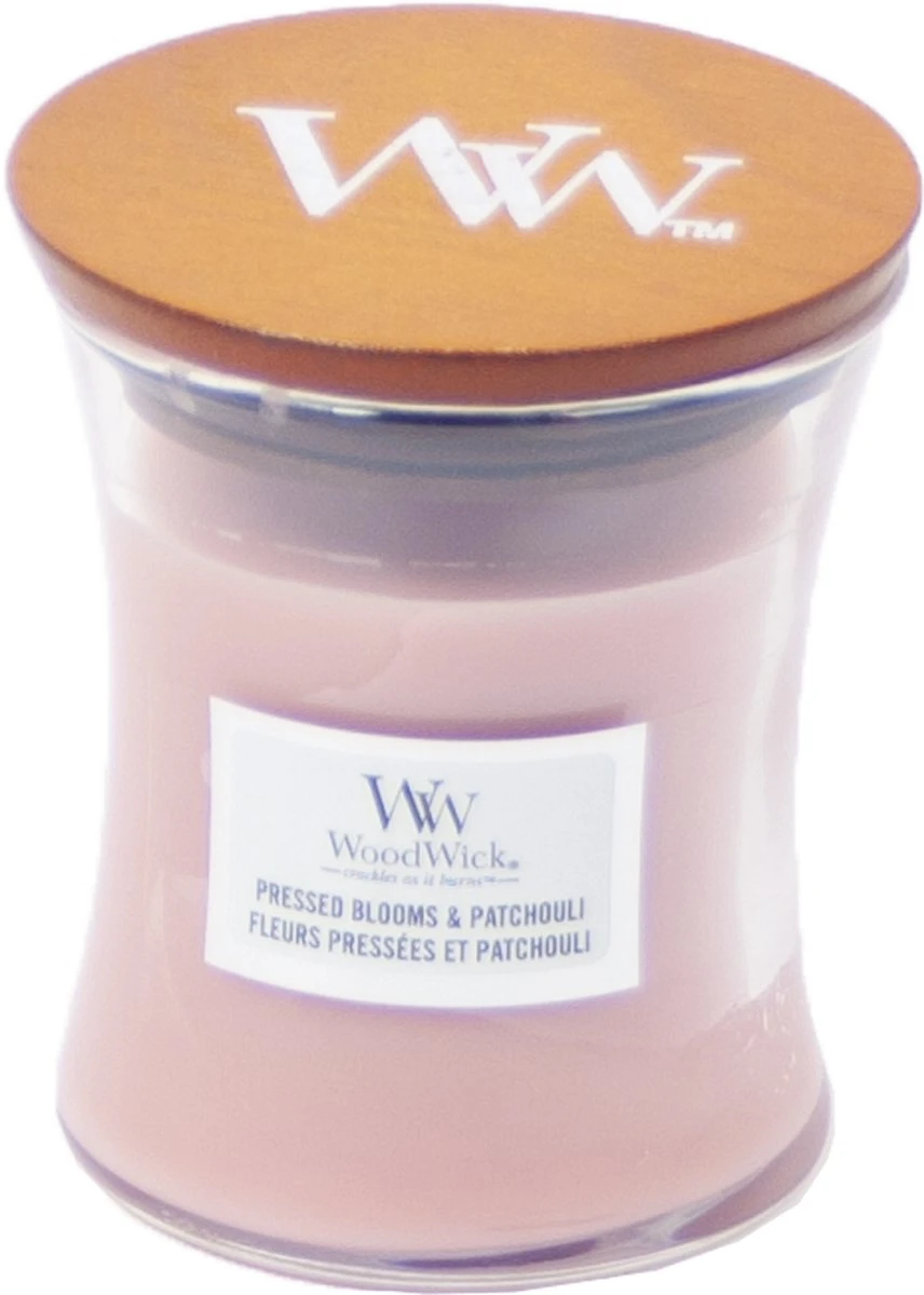 WoodWick Geurkaars Mini Pressed Blooms & Patchouli - 8 Cm / ø 7 Cm 3 WoodWick Geurkaars Mini Pressed Blooms & Patchouli - 8 Cm / ø 7 Cm