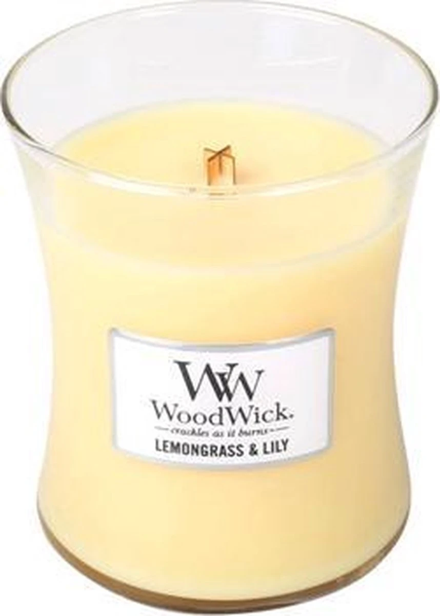 WoodWick Geurkaars Mini Lemongrass & Lily - 8 Cm / ø 7 Cm 5 WoodWick Geurkaars Mini Lemongrass & Lily - 8 Cm / ø 7 Cm - Afbeelding 3