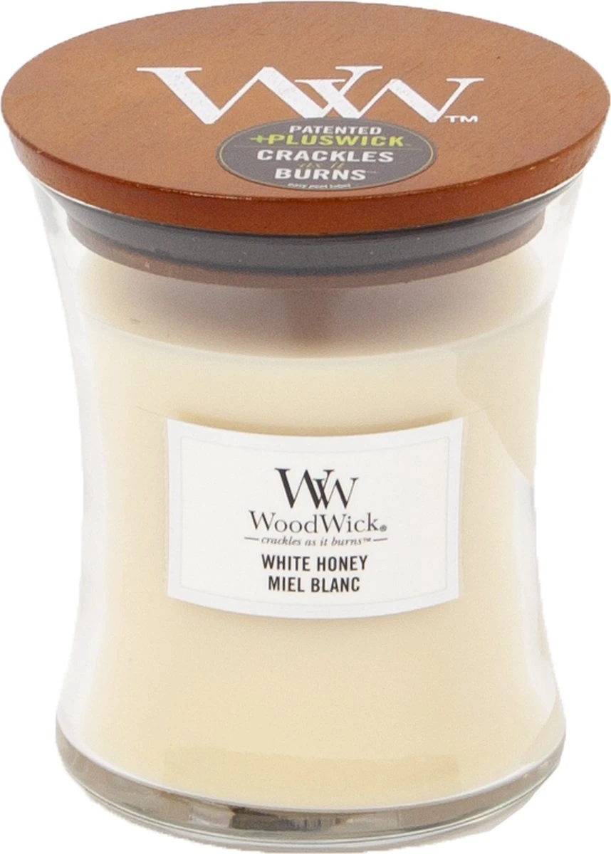 WoodWick Hourglass Medium Geurkaars - White Honey 7 WoodWick Hourglass Medium Geurkaars - White Honey - Afbeelding 5