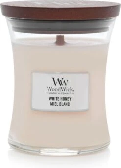 WoodWick Hourglass Medium Geurkaars - White Honey