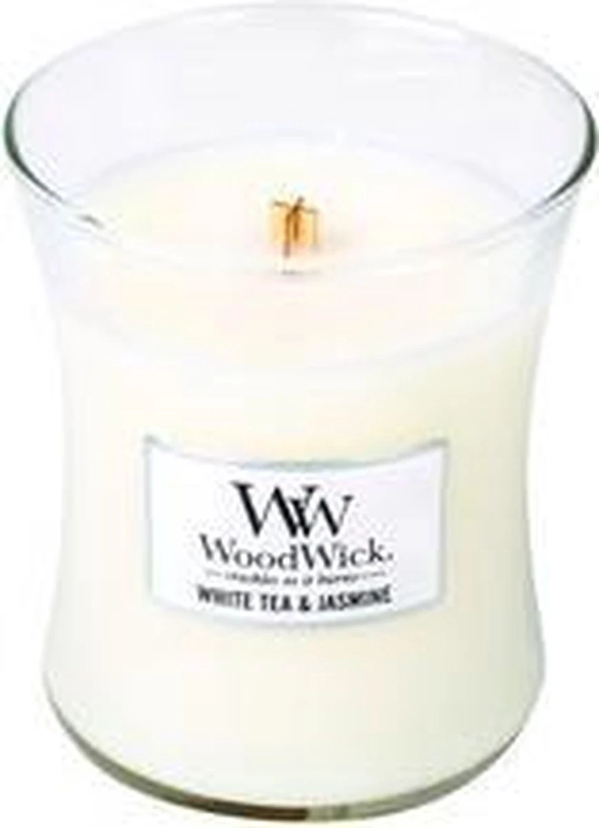 WoodWick Geurkaars Mini White Tea & Jasmine - 8 Cm / ø 7 Cm 8 WoodWick Geurkaars Mini White Tea & Jasmine - 8 Cm / ø 7 Cm - Afbeelding 6