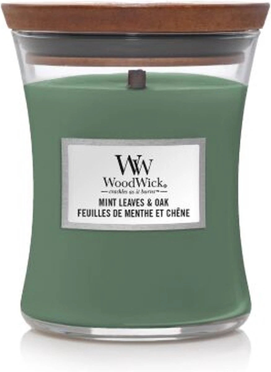 WoodWick - Mint Leaves & Oak Medium Candle 3 WoodWick - Mint Leaves & Oak Medium Candle