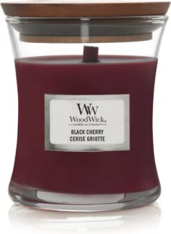 WoodWick Geurkaars Mini Black Cherry - 8 Cm / ø 7 Cm