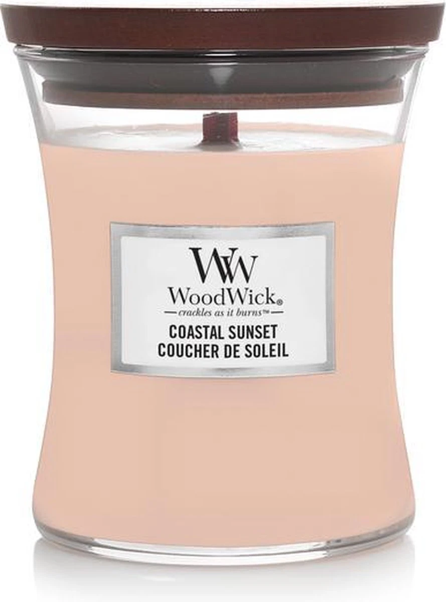 WoodWick Hourglass Medium Geurkaars - Coastal Sunset 3 WoodWick Hourglass Medium Geurkaars - Coastal Sunset