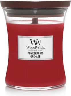 WoodWick Hourglass Medium Geurkaars - Pomegranate