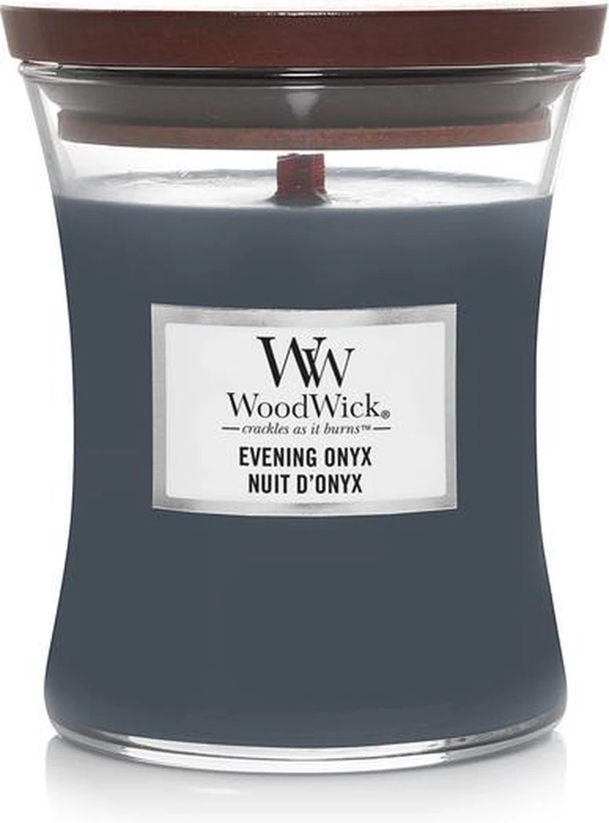 WoodWick Hourglass Medium Geurkaars - Evening Onyx 3 WoodWick Hourglass Medium Geurkaars - Evening Onyx