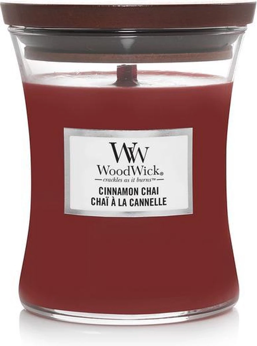 WoodWick Hourglass Medium Geurkaars - Cinnamon Chai 3 WoodWick Hourglass Medium Geurkaars - Cinnamon Chai
