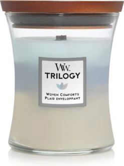 WoodWick Hourglass Medium Trilogy Geurkaars - Woven Comfort